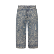 Supreme Bandana Jacquard Baggy Jean Blue - 25SS