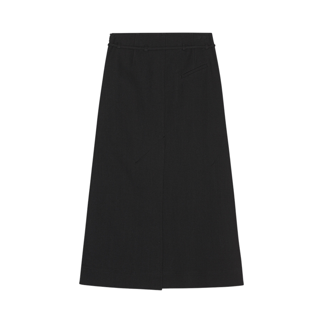 (W) 가니 코튼 수팅 맥시 슬릿 스커트 블랙((W) Ganni Cotton Suiting Maxi Slit Skirt Black) - 2
