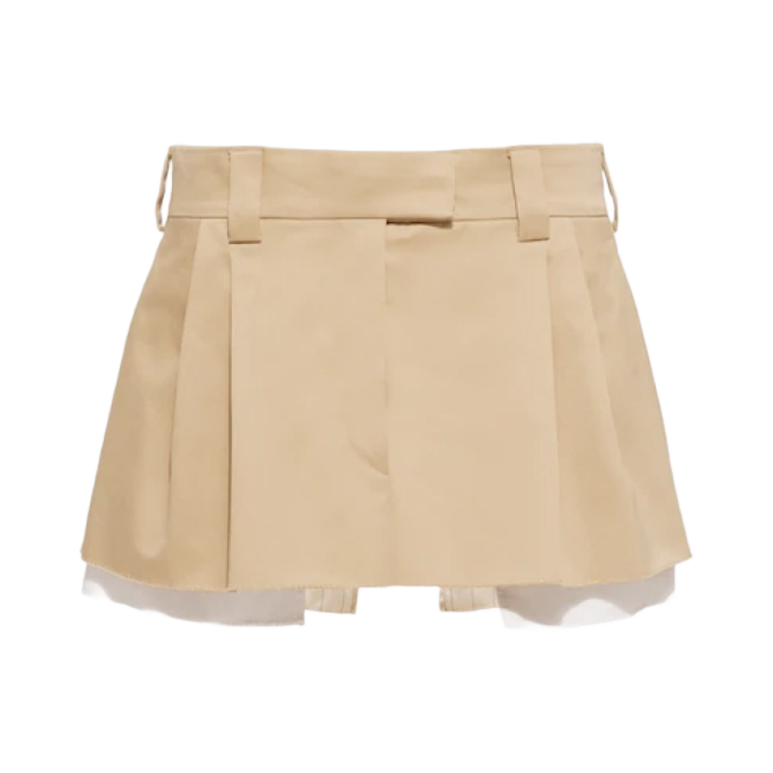 (W) 미우 미우 자수 로고 치노 미니 스커트 코드((W) Miu Miu Embroidered Logo Chino Mini Skirt Cord) - 1