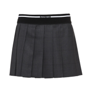 (W) Miu Miu Glen Plaid Mini Skirt Slate Grey