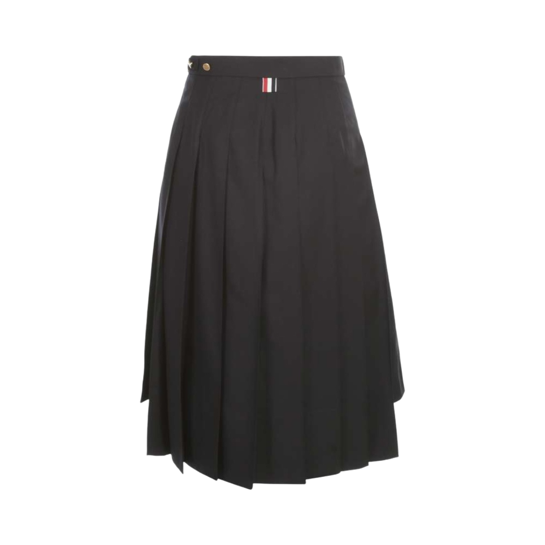 (W) 톰브라운 슈퍼 120수 트윌 빌로우 니 플리츠 스커트 네이비((W) Thom Browne Super 120S Twill Below Knee Pleated Skirt Navy) - 2