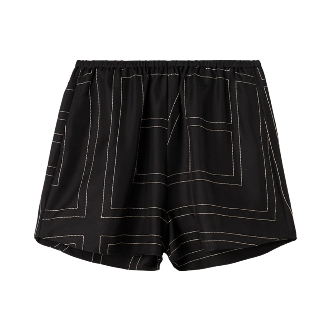 223-226-707-925 (W) Toteme Monogram Silk PJ Shorts Black