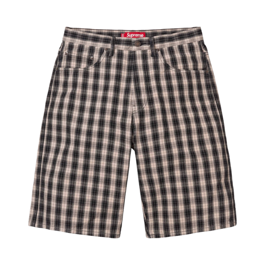슈프림 플레이드 배기 쇼트 블랙 - 24SS(Supreme Plaid Baggy Short Black - 24SS) - 1
