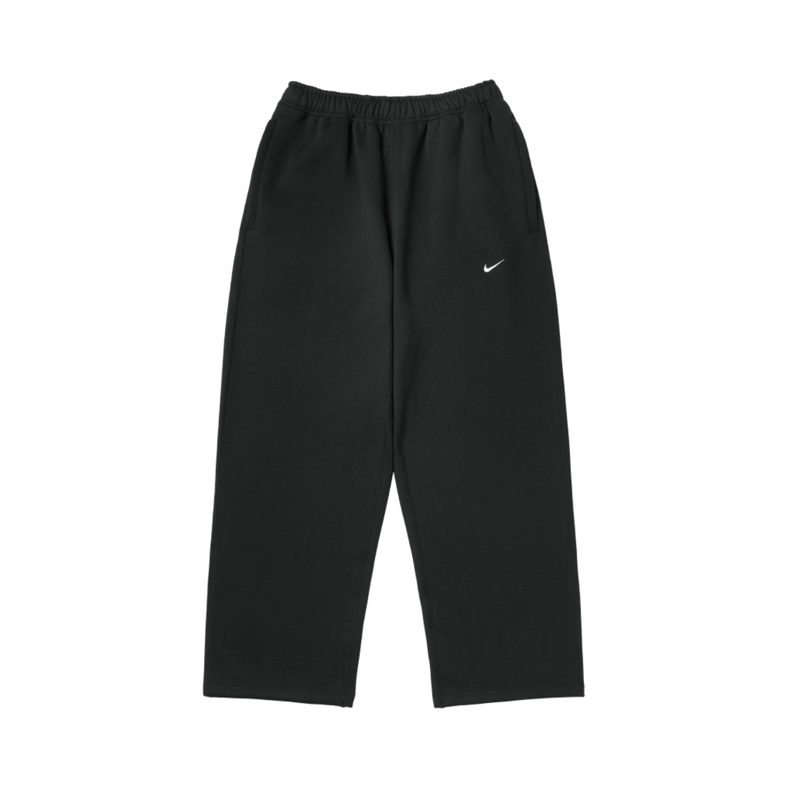 나이키 NSW 스우시 오픈 헴 플리스 팬츠 블랙 - 아시아(Nike NSW Swoosh Open Hem Fleece Pants Black - Asia)