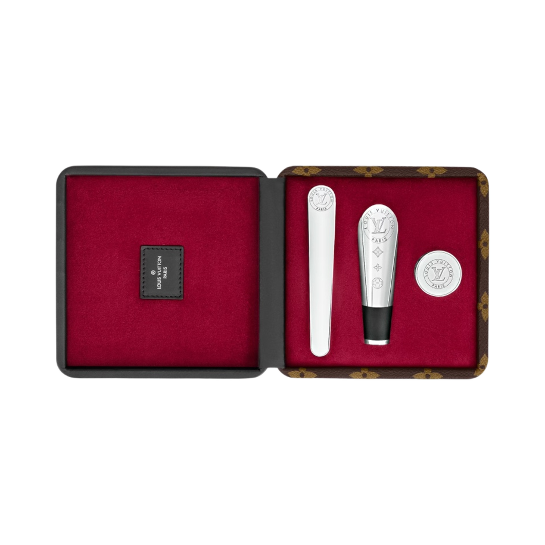 GI0798 Louis Vuitton Thomas Onology Kit Burgundy Silver
