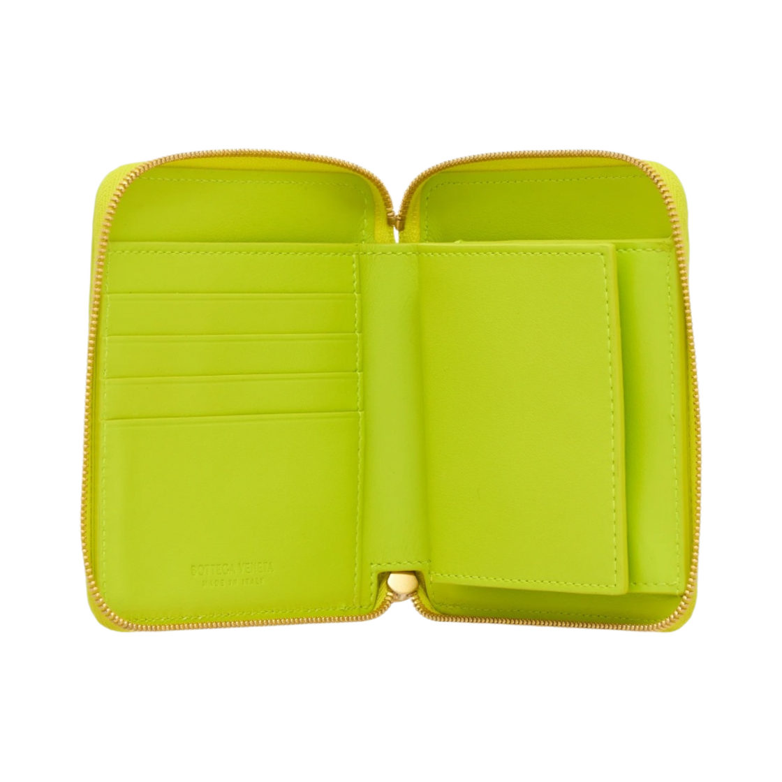 보테가 베네타 컴팩트 집 어라운드 지갑 에시드 키위(Bottega Veneta Compact Zip Around Wallet Acid Kiwi) - 2