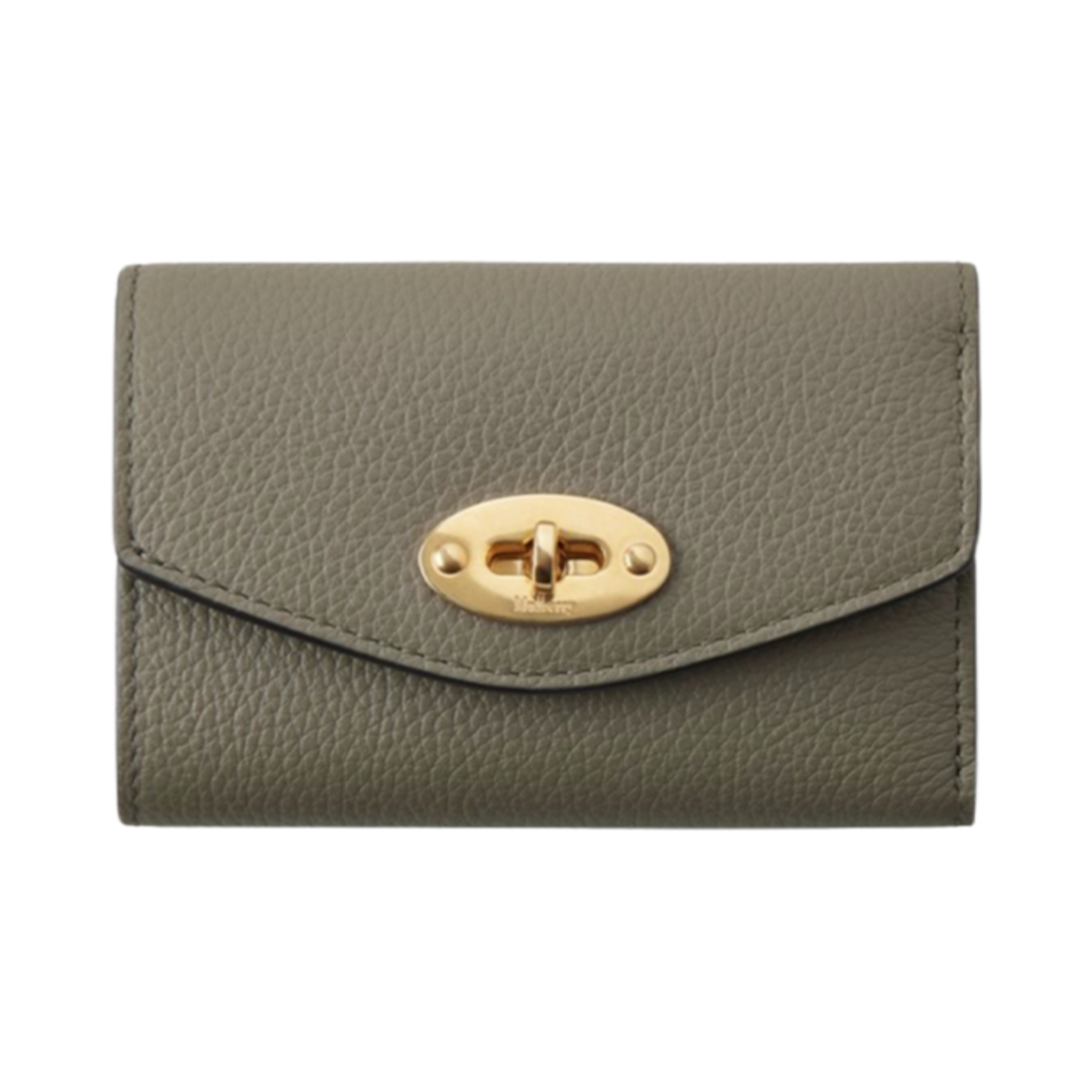 RL6665-205R563 Mulberry Small Classic Grain Darley Folded Multi Card Wallet Linen Green
