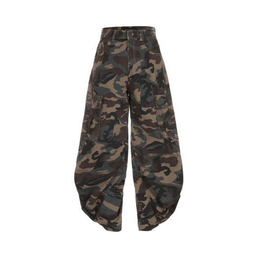 DROP005 Surgery Double Folding Over Wide Baggy Jeans Camo