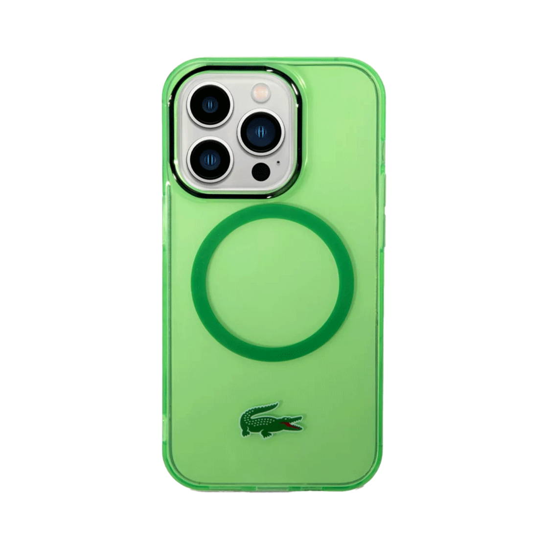 LCHMP15LULON LACOSTE iPhone 15 Pro Transparent Case Green