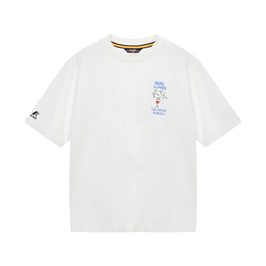 Y242BUT430OW1 K-Way x Chainchul Bird Graphic T-shirt Off White