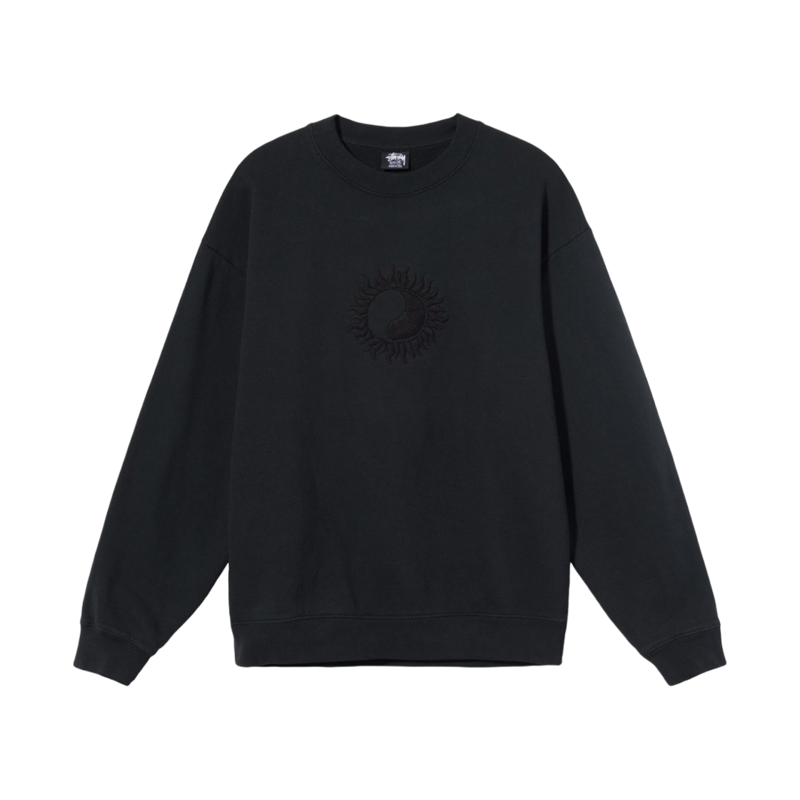 스투시 x 아워레가시 썬 피그먼트 다이드 크루넥 블랙