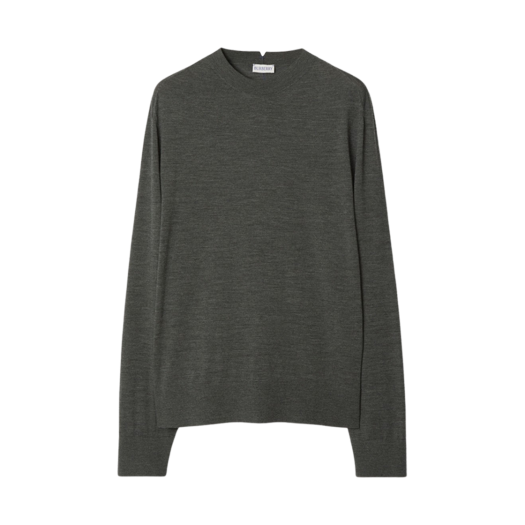 Burberry Wool Sweater Dark Grey Melange