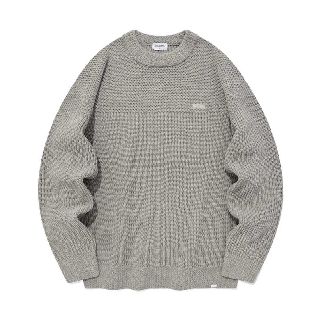 CO2303KT07LG Covernat Velvet Box Authentic Logo Crewneck Knit Light Grey