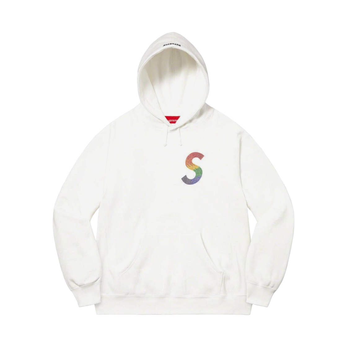 슈프림 스와로브스키 S 로고 후드 스웨트셔츠 화이트 - 21SS