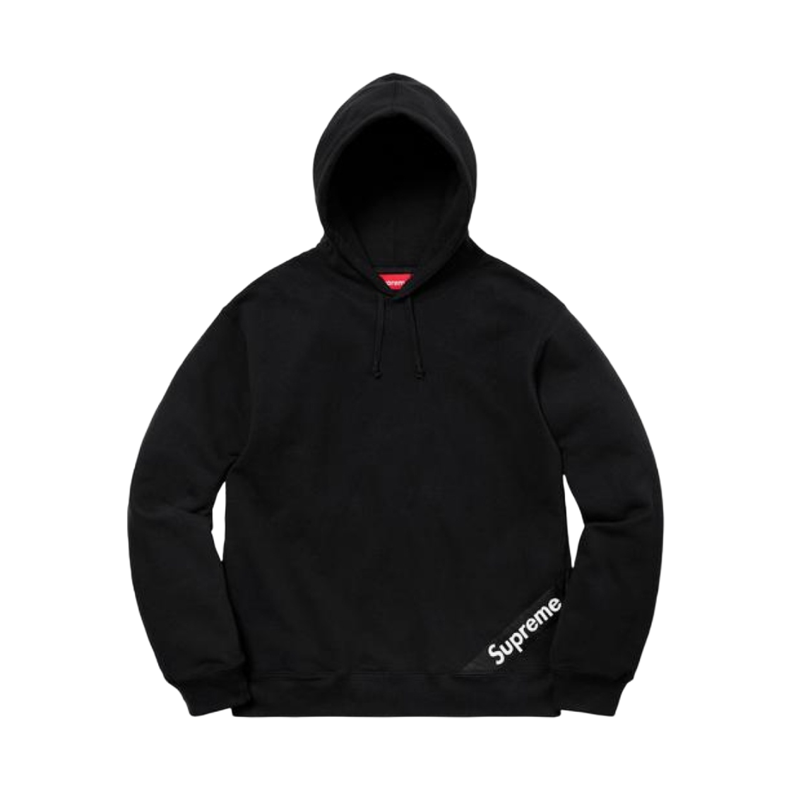 - Supreme Corner Label Hooded Sweatshirt Black - 18SS