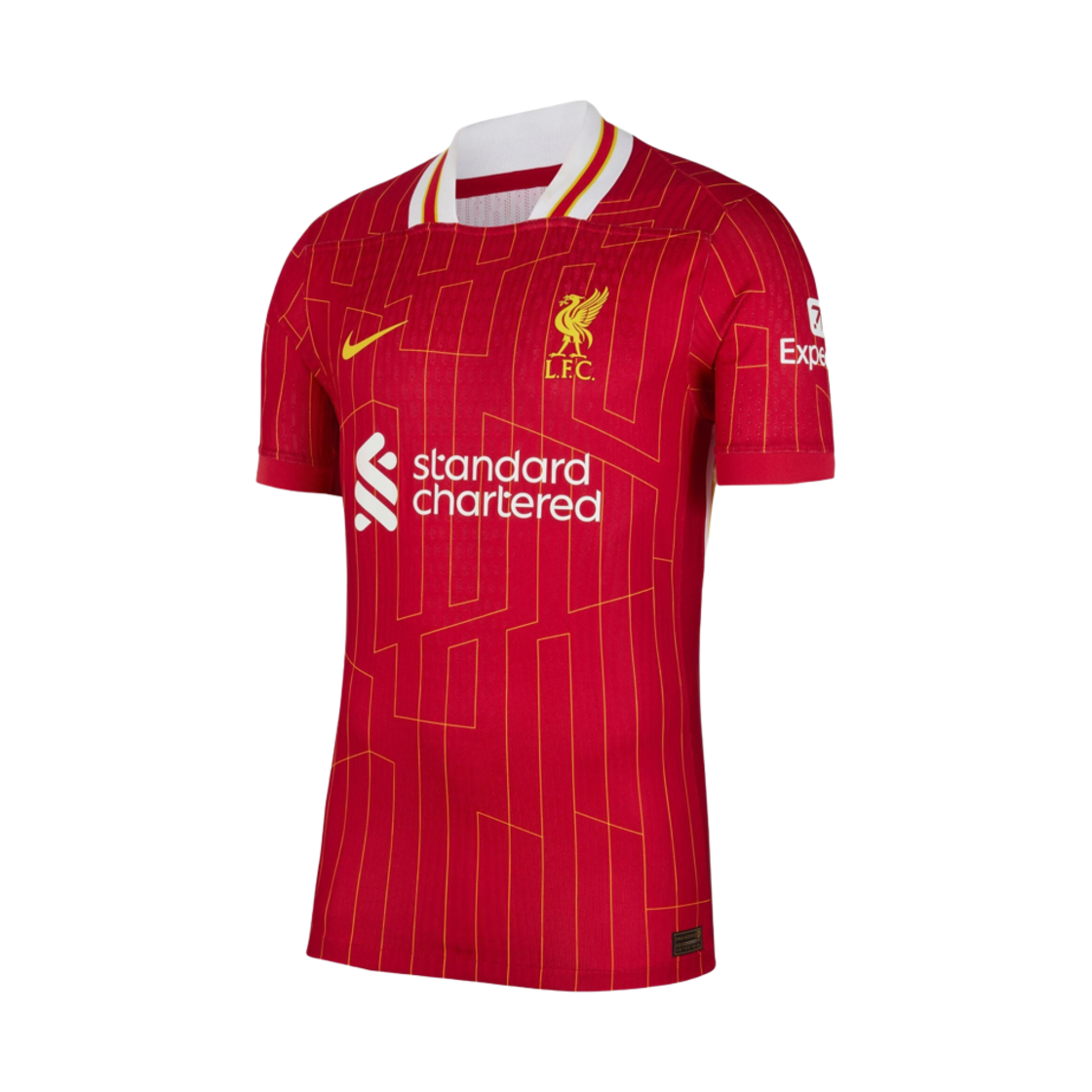 나이키 리버풀 FC 2024/25 드라이핏 ADV 매치 홈 저지 짐 레드 화이트 크롬 옐로우 (논 마킹 버전)