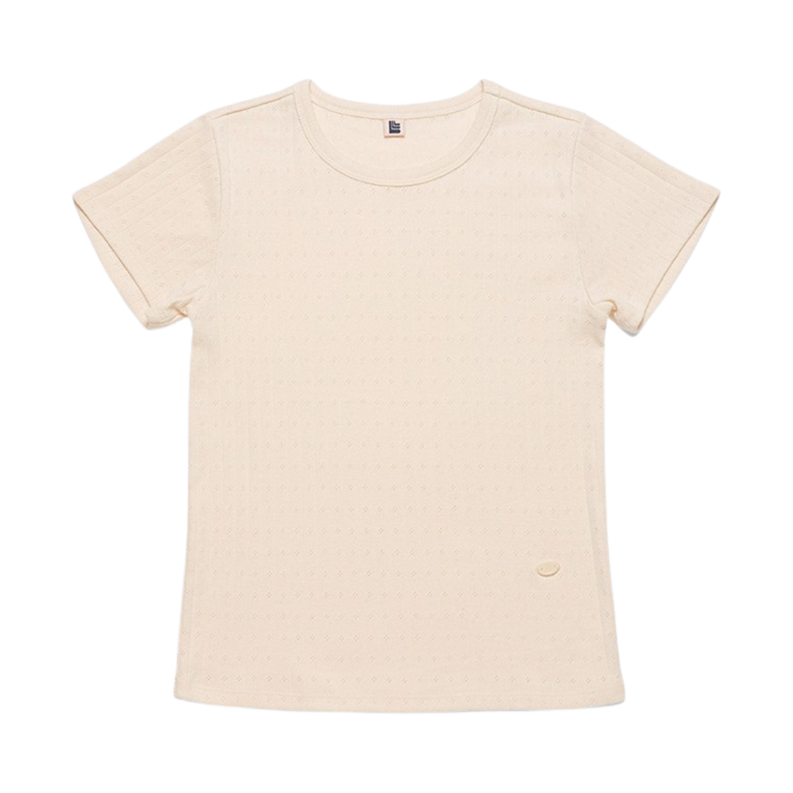 LLL90C-TS-VBG003F LLL Design Studio Pointelle Baby Tee Vintage Beige