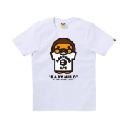 (W) BAPE Baby Milo College T-Shirt T-Shirt White