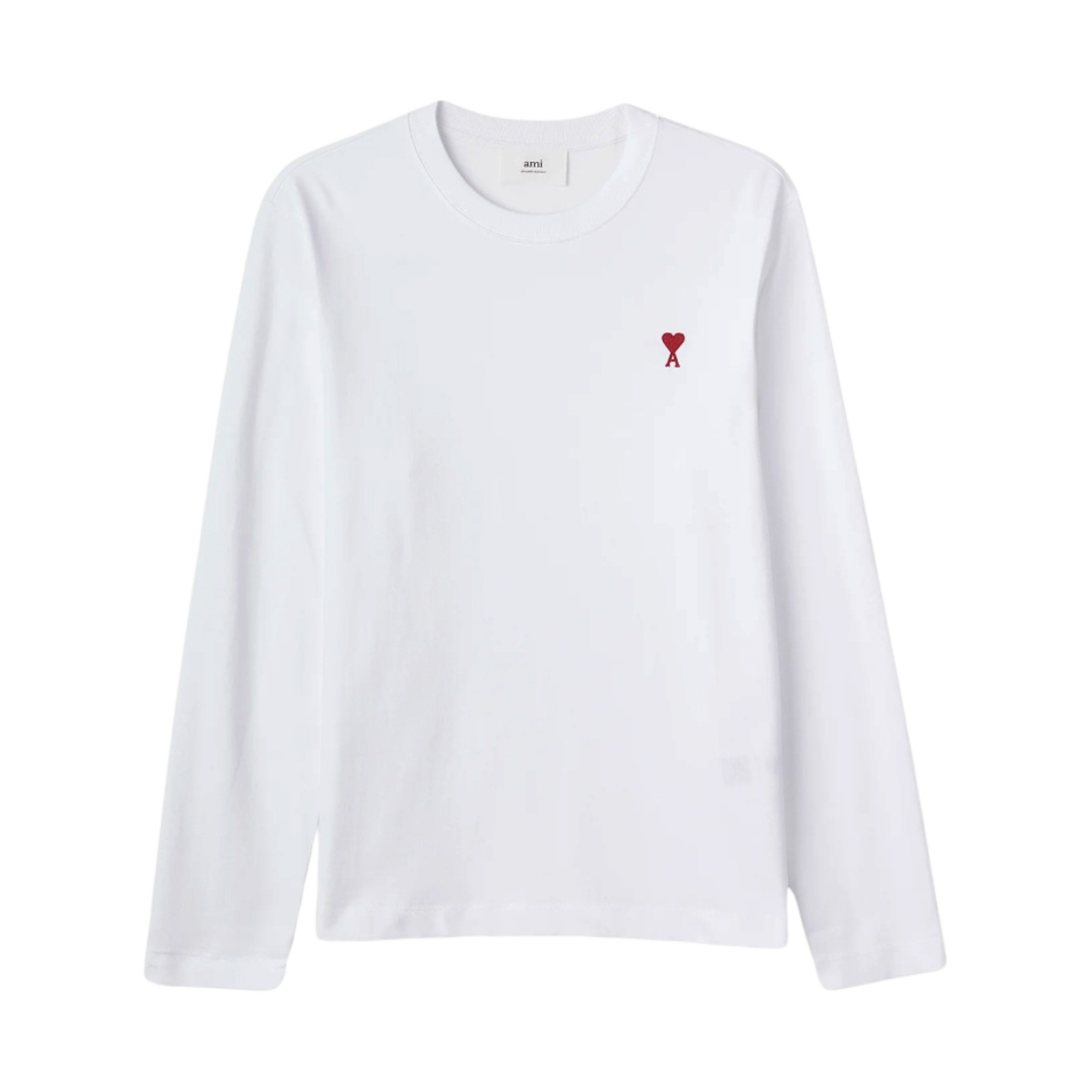 아미 스몰 하트 로고 롱슬리브 티셔츠 화이트(AMI de Coeur Long Sleeves T-Shirt White)