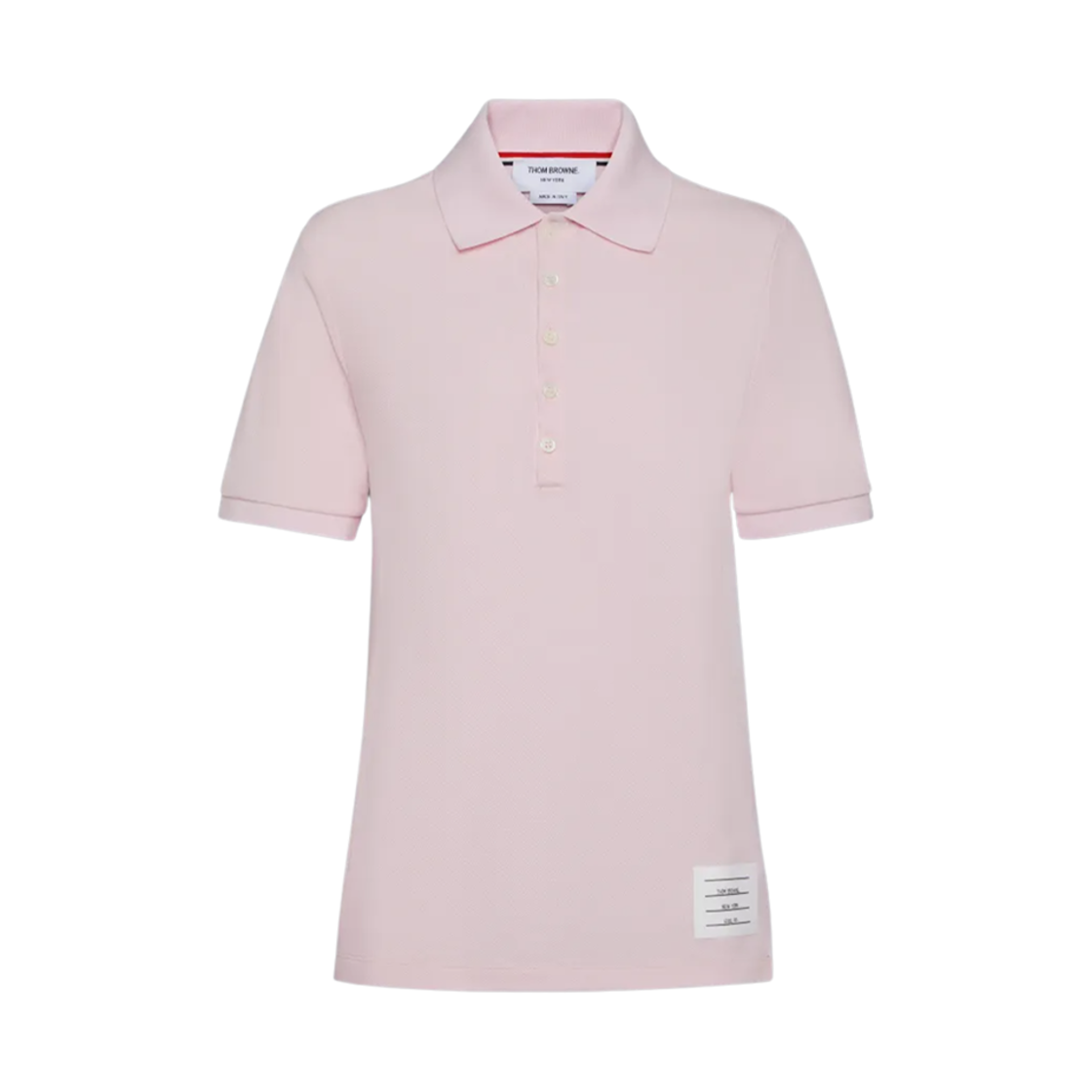 FJP107A-00050-680 (W) Thom Browne Classic Pique 4-Bar Polo Light Pink