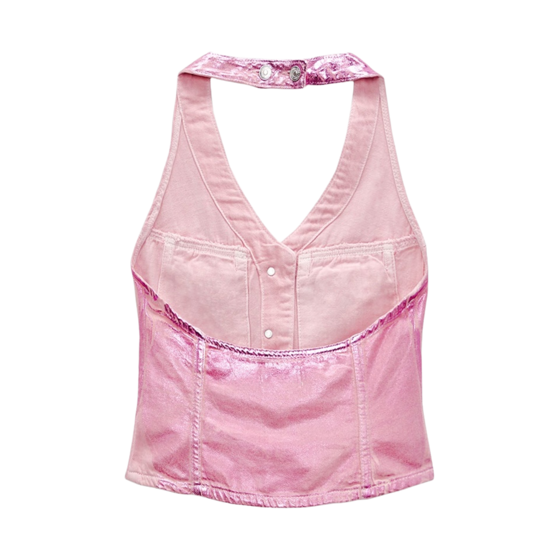 (W) 자라 x 바비 더 무비 워너 브라더스 홀터 탑 핑크((W) Zara x Barbie The Movie Warner Bros. Halter Top Pink) - 2