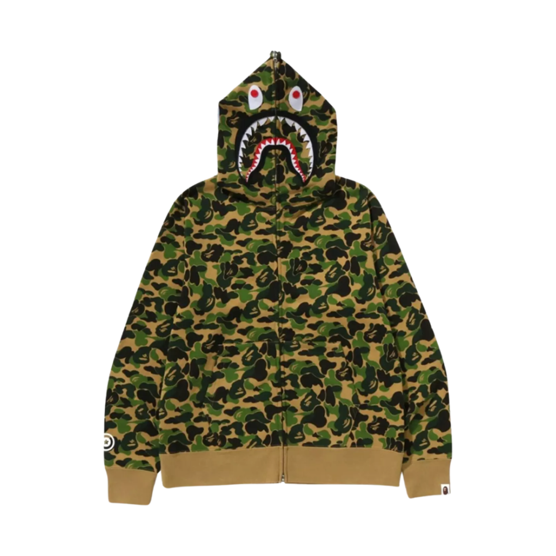 베이프 ABC 카모 세퍼레이트 샤크 풀 집 후드 그린(BAPE ABC Camo Separate Shark Full Zip Hoodie Green)