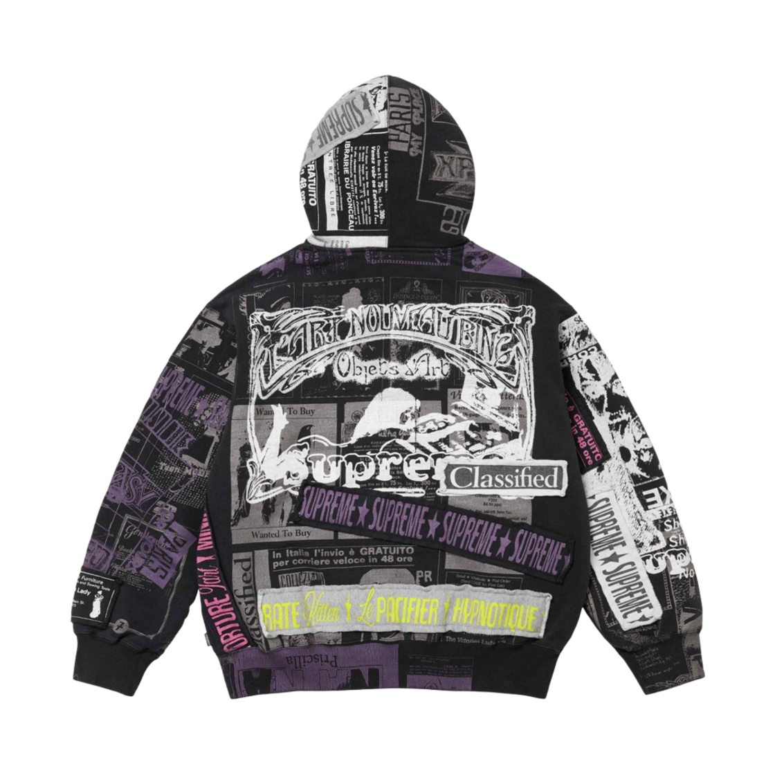 슈프림 콜라주 집업 후드 스웨트셔츠 블랙 - 24SS(Supreme Collage Zip Up Hooded Sweatshirt Black - 24SS) - 2