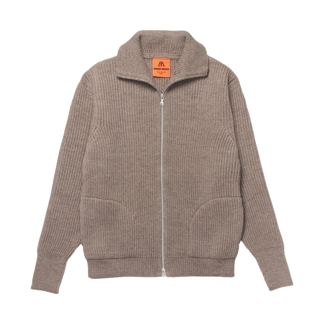 - Andersen Andersen Navy Full Zip Pockets Natural Taupe