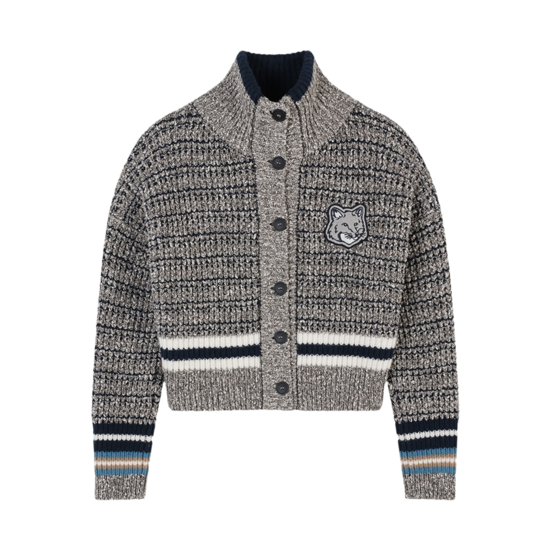 메종 키츠네 폭스 헤드 크래프티 코티건 블랙(Maison Kitsune Fox Head Crafty Coatigan Black) - 1