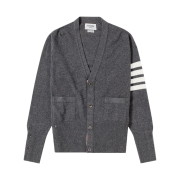 Thom Browne Cashmere 4-Bar Cardigan Medium Grey
