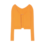 (W) Jacquemus La Maille Pralu Longue Seamless Cardigan Orange