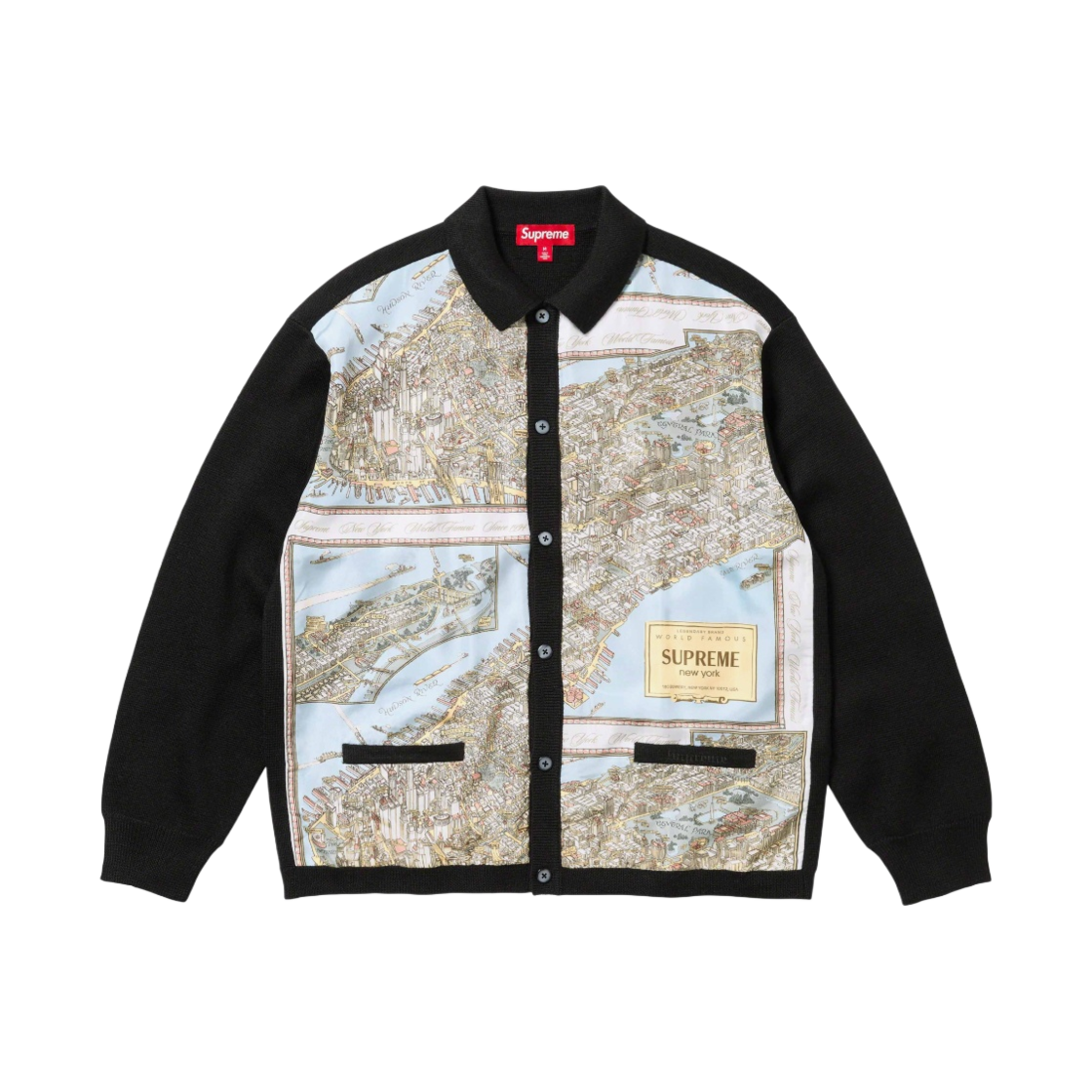 슈프림 실크 맵 가디건 블랙 - 23FW | Supreme | KREAM