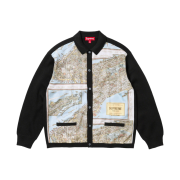 Supreme Silk Map Cardigan Black - 23FW