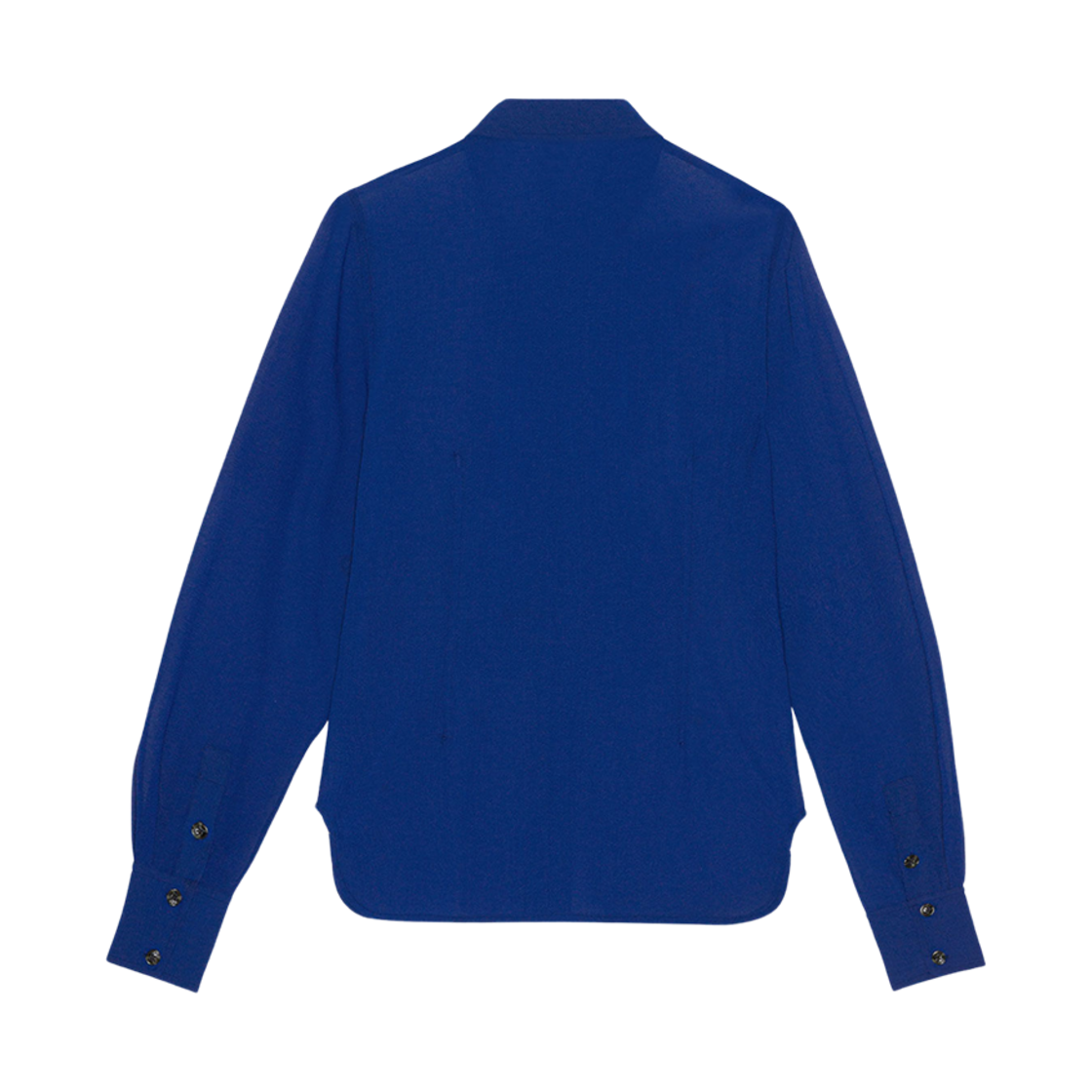 (W) 가니 시폰 러플 셔츠 소달라이트 블루((W) Ganni Chiffon Ruffle Shirt Sodalite Blue) - 2