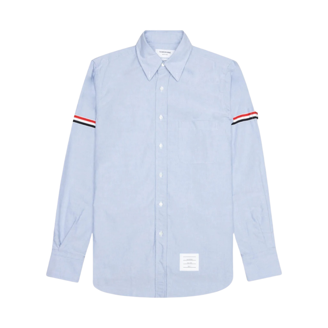 톰브라운 옥스포드 스트라이프 그로그랭 암밴드 클래식 셔츠 라이트 블루(Thom Browne Oxford Striped Grosgrain Armband Classic Shirt Light Blue)