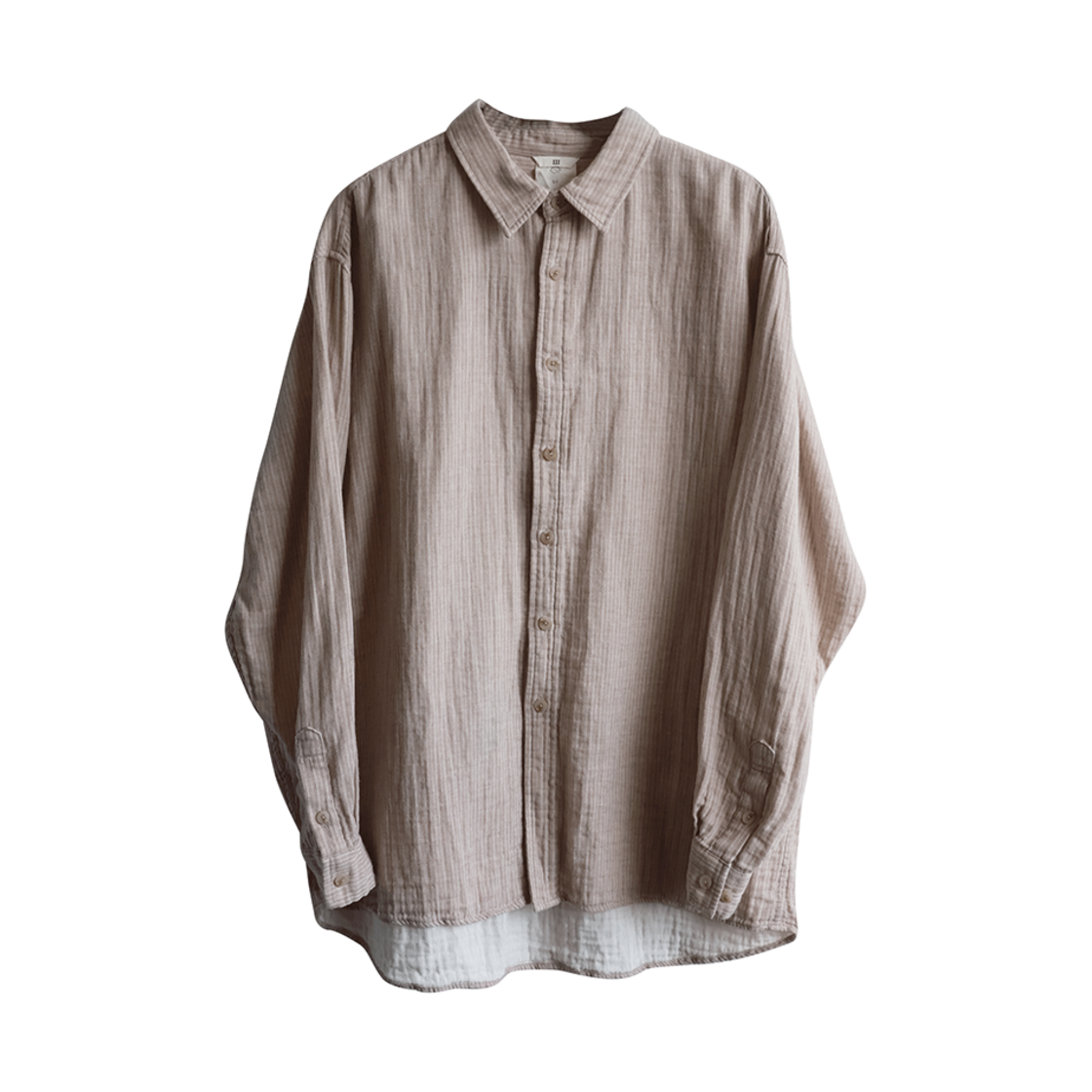 25SSSH01BGE NA A NANA Gauze Stripe Shirt Beige