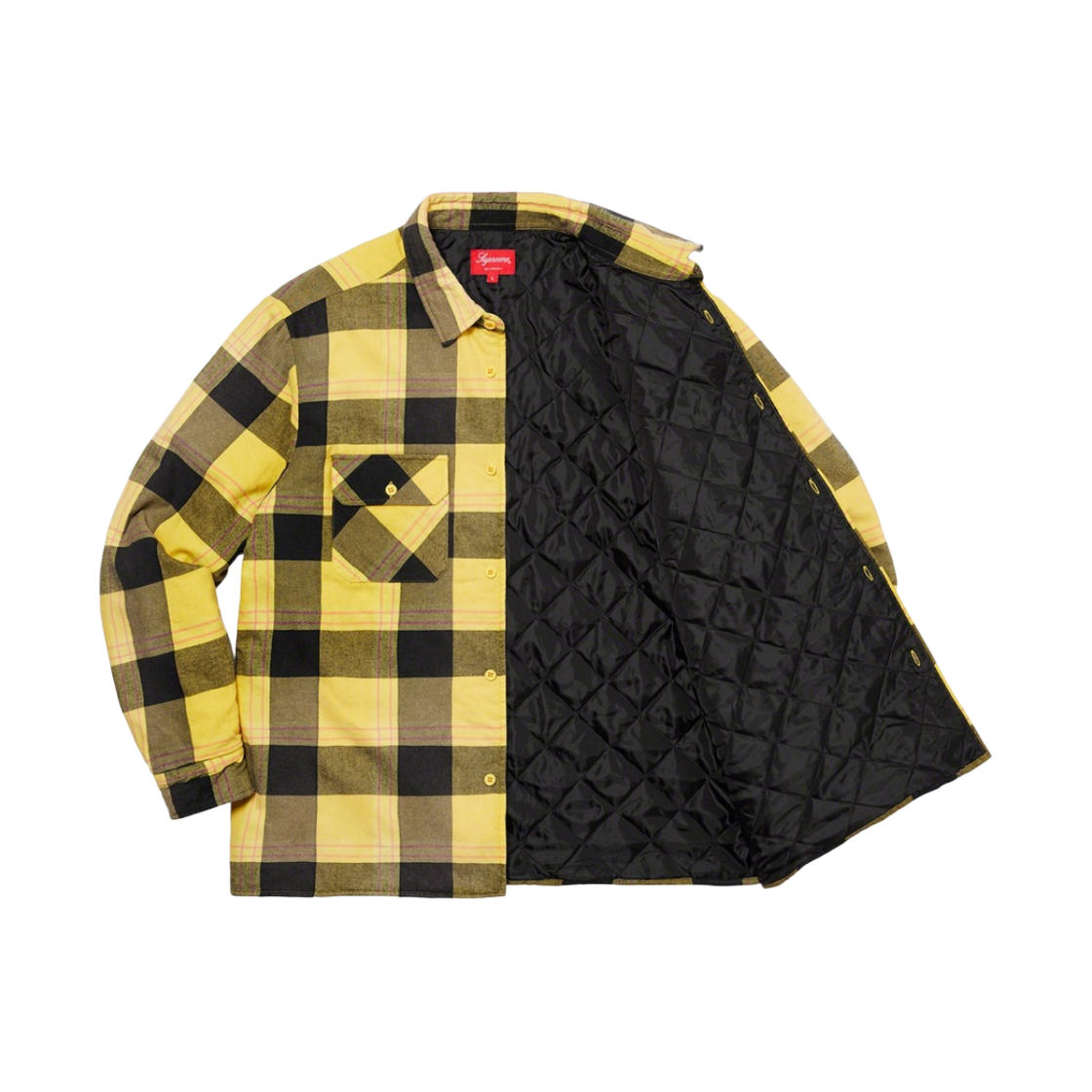 슈프림 퀼티드 플란넬 셔츠 옐로우 - 20FW(Supreme Quilted Flannel Shirt Yellow - 20FW) - 2