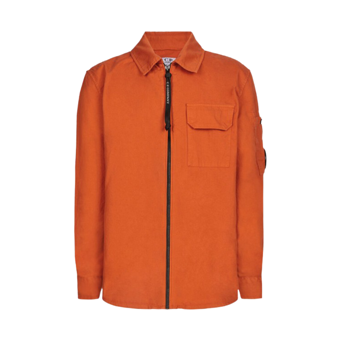 (키즈) C.P. 컴퍼니 U16 개버딘 지퍼 셔츠 하베스트 펌킨 오렌지 - 23SS((Kids) C.P. Company U16 Gabardine Zipped Shirt Harvest Pumpkin Orange - 23SS) - 1