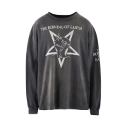 Saint Mxxxxxx Burn Of Earth LS T-Shirt Black - 23AW