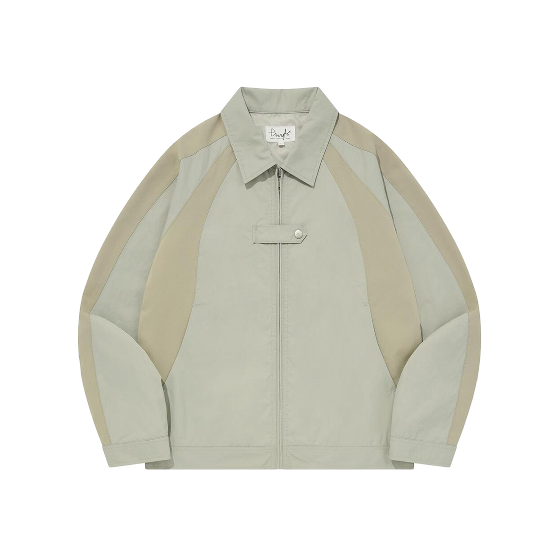 피지컬 디파트먼트 컬러블럭 커브 트러커 자켓 그레이지(Phyps Dept Colorblock Curve Trucker Jacket Grey)