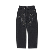 Icyto x True Religion Danger Horse Shoe Denim Pants Black