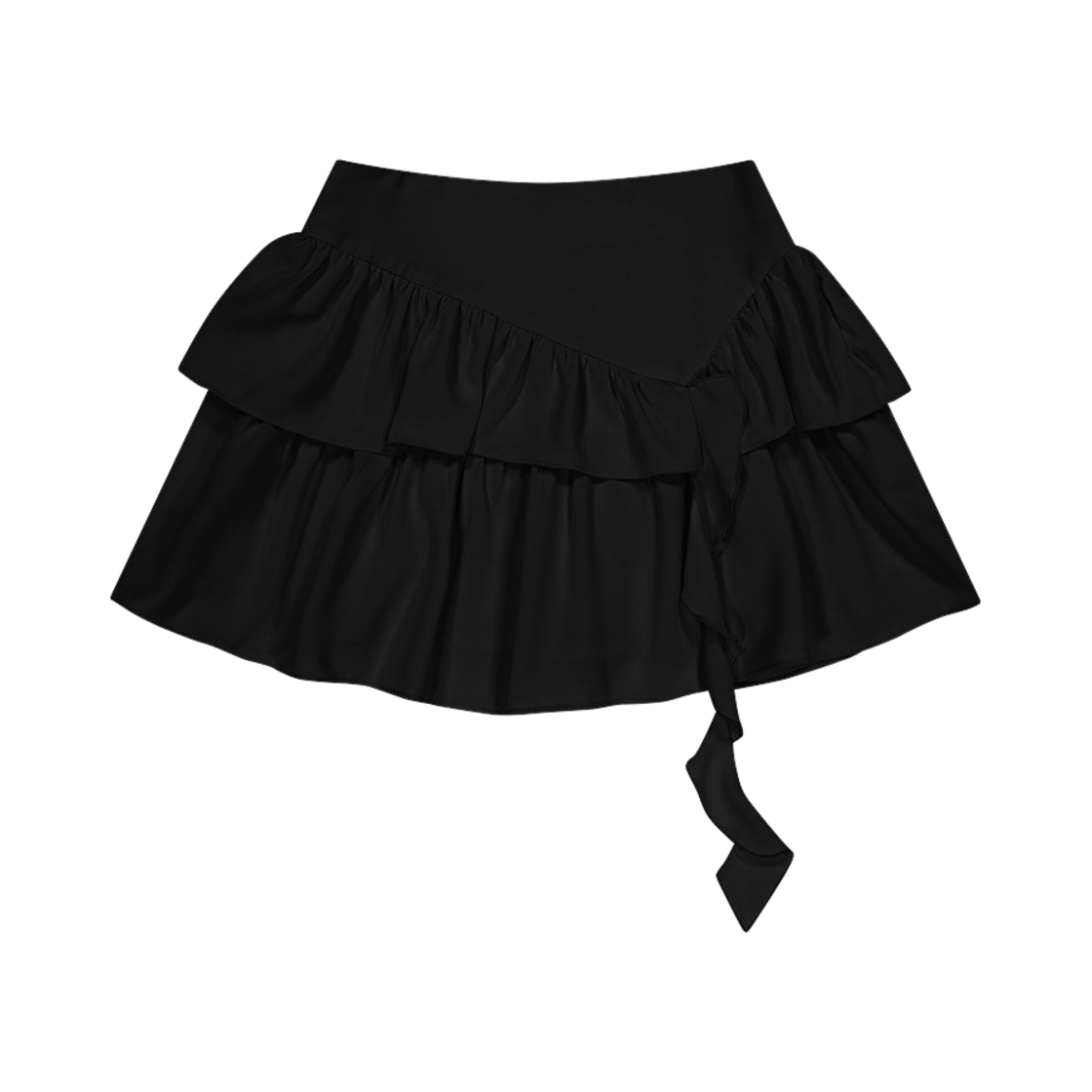 MF2479SK003MBB Margarin Fingers Ruffle Unbalance Skirt Black