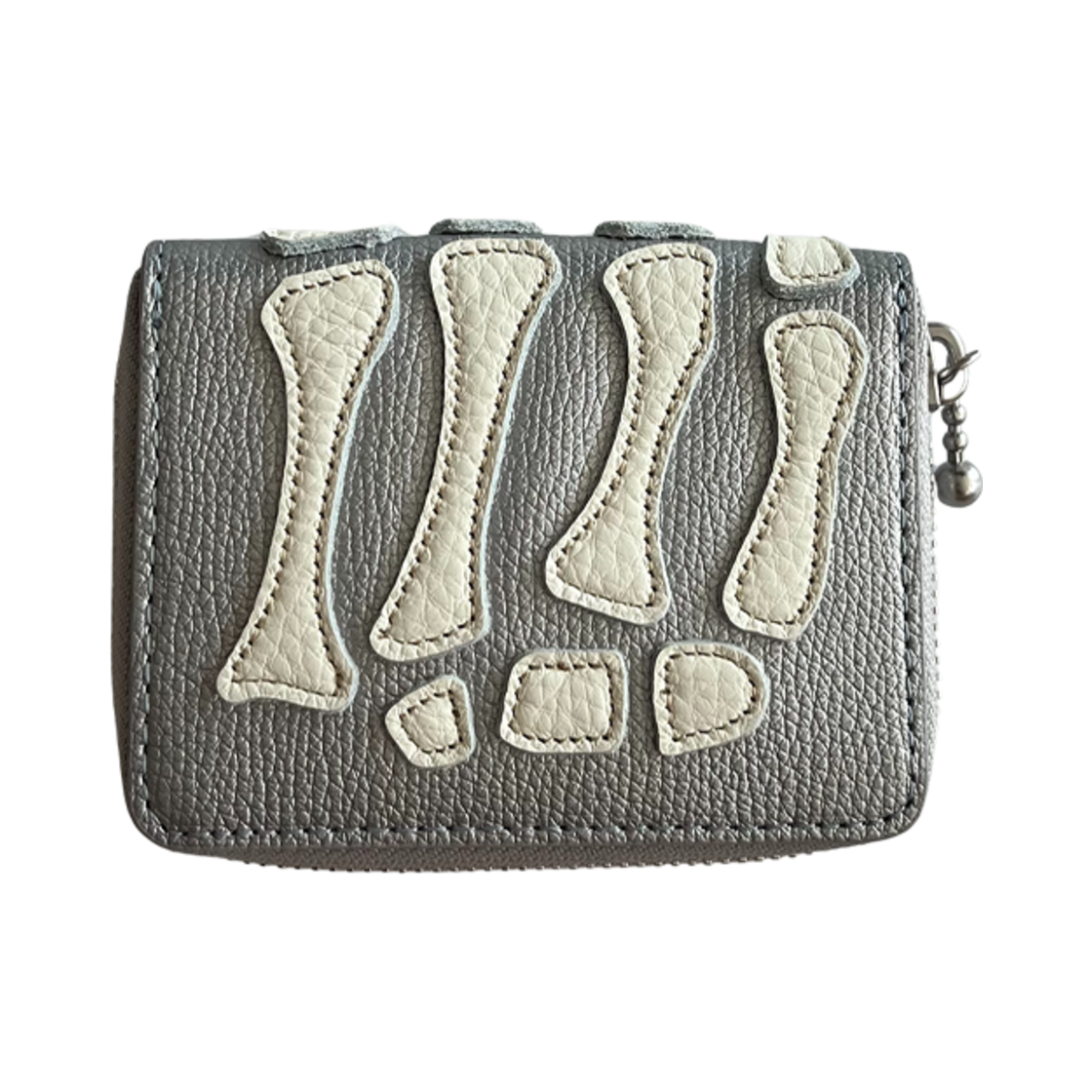 K2503XG802 Kapital Thumbs Up Bone Hand Zip Mini Wallet Silver