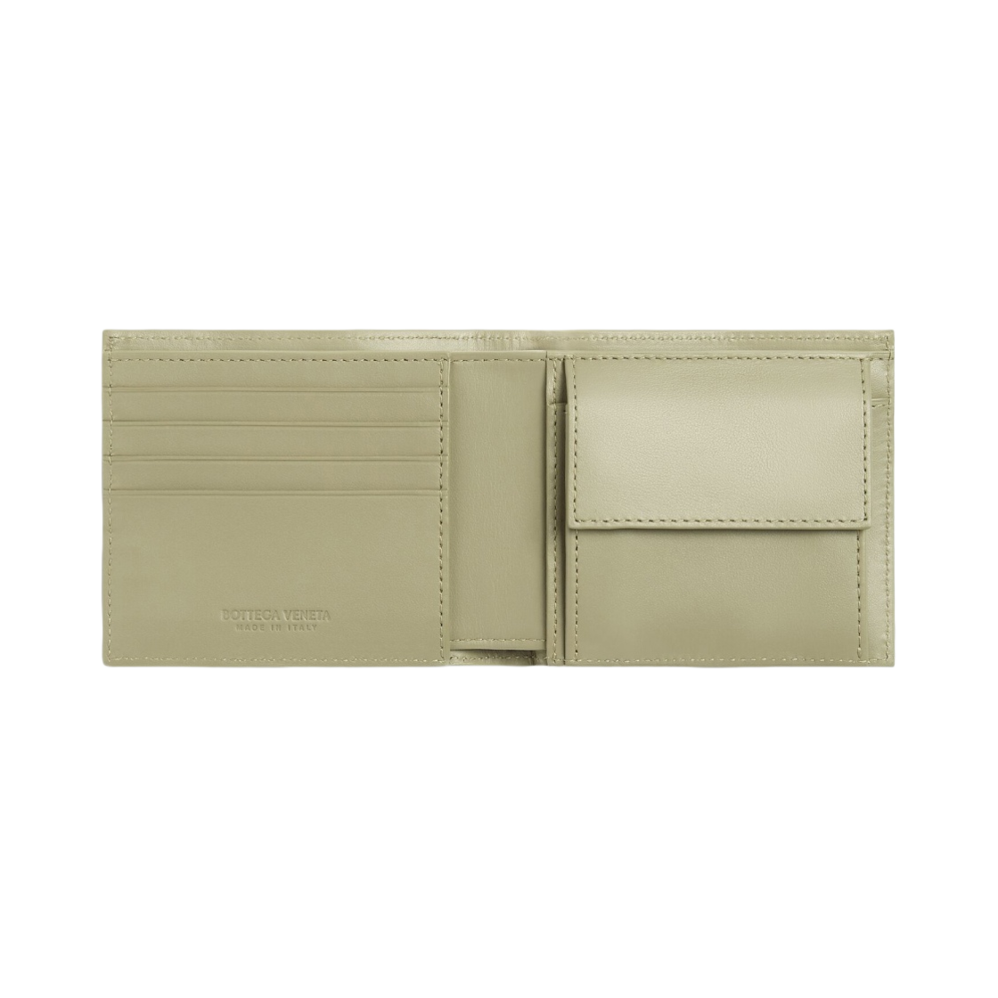 보테가 베네타 인트레치아토 코인 반지갑 트래버틴(Bottega Veneta Intrecciato Bi-Fold Wallet with Coin Purse Travertine) - 2