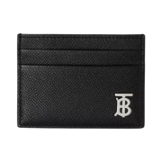 Burberry Grainy Leather TB Card Case Black