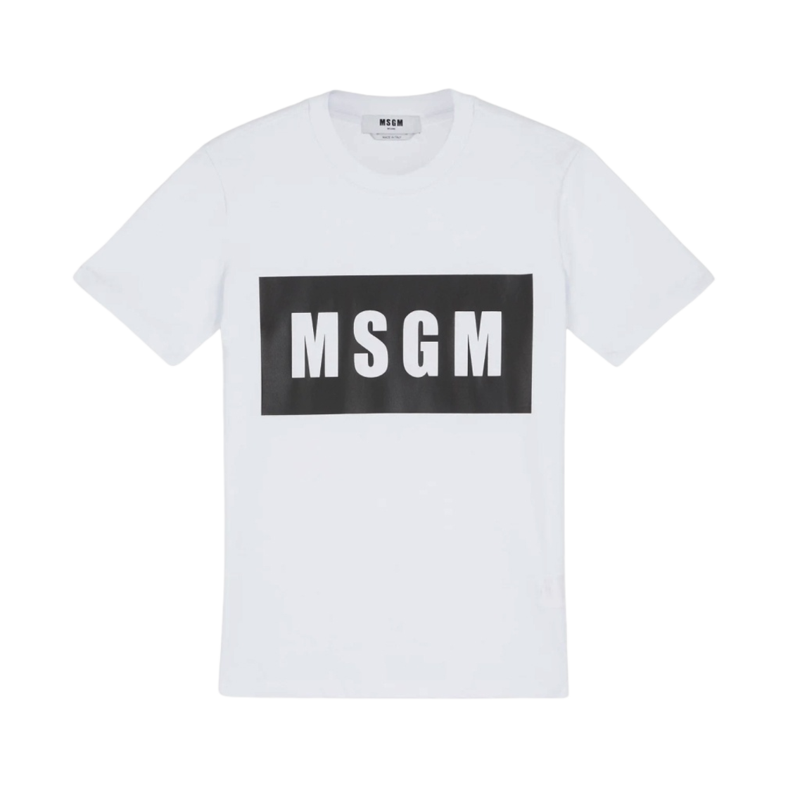 (W) 엠에스지엠 박스 로고 크루넥 티셔츠 화이트