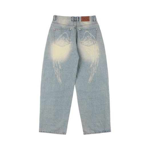 F25QD891BL_03 Fancy Club Angel Vintage Washing Pintuck Pants Blue