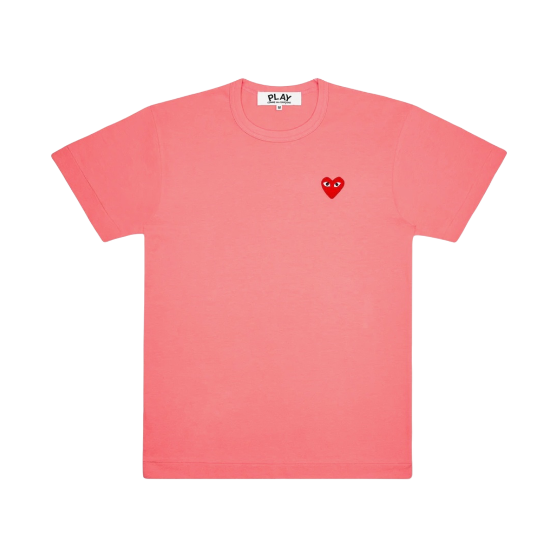 (W) 플레이 꼼데가르송 레드 하트 티셔츠 핑크((W) Play Comme des Garcons Red Heart T-Shirt Pink) - 1