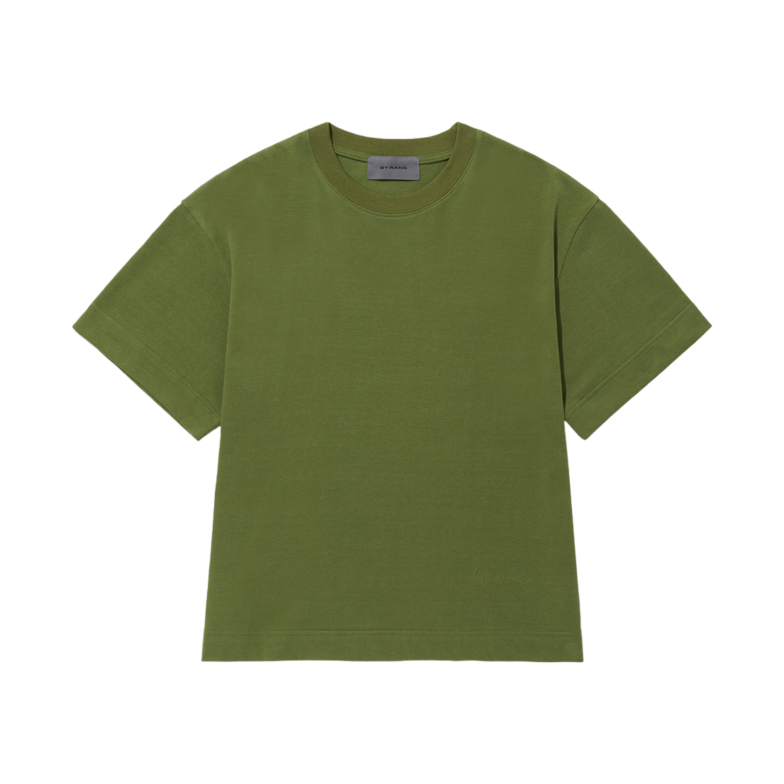 BR003CLS0001C04 BY RANG Cotton Printed Round T-Shirt Green