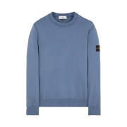 Stone Island 63051 Cotton Fleece Garment Dyed Sweatshirt Avio Blue - 23SS